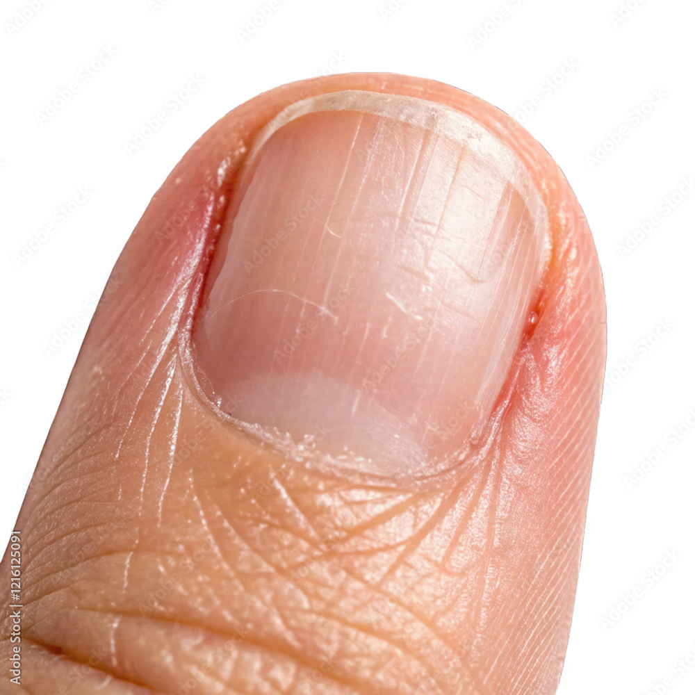 Fototapeta premium Closeup Of Clean Fingernails Without Nail Polish Isolated On White Background