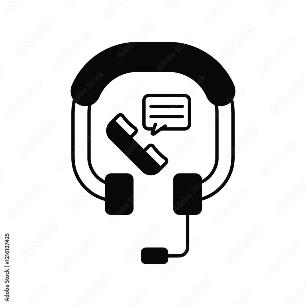 Obraz premium Support glyph icon with white background vector stock illustration