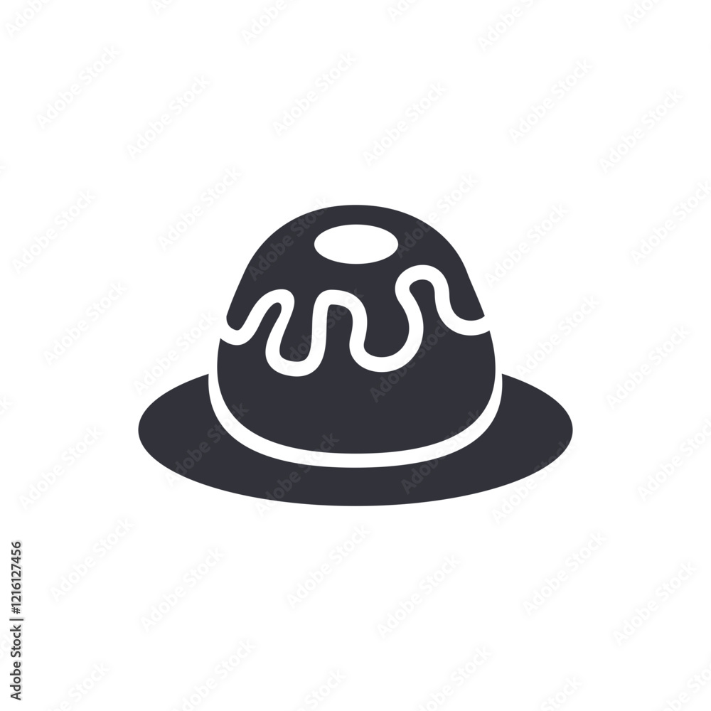 Fototapeta premium Sweet cake solid icons, minimalist vector illustration ,simple transparent graphic element .Isolated on white background