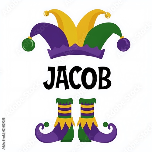 Vibrant Mardi Gras Cartoon Elements Seamless Pattern Design