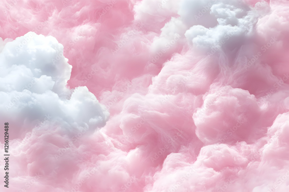 Pink and White Cloudscape Abstract Background Illustration Pink and White Cloudscape Abstract Background Illustration