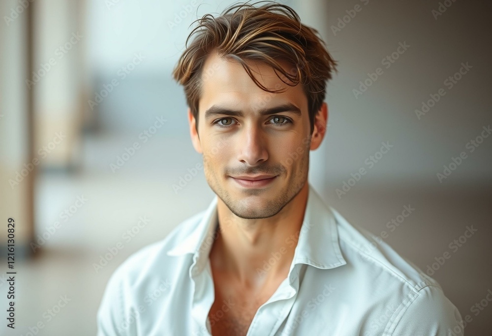 Obraz premium Portrait of a man with disheveled hair