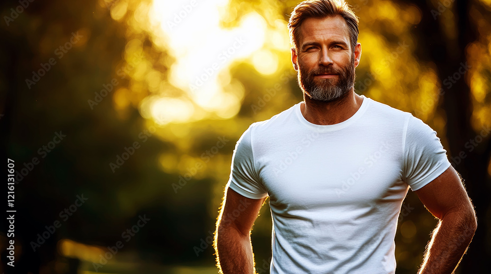 Handsome Man Portrait: Summer Style and Manly Confidence in Nature Handsome Man Portrait: Summer Style and Manly Confidence in Nature