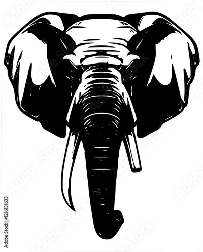 silhouette of elephant head photo