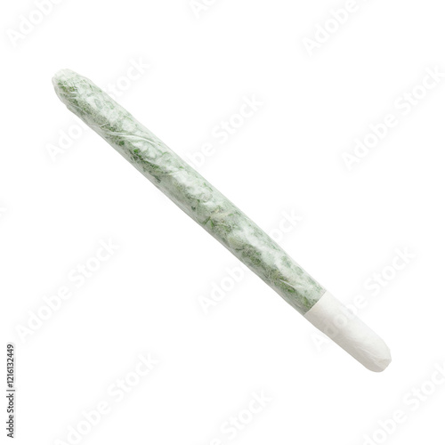 A single prerolled joint in a glass tube transparent background symbolizing relaxation and enjoyment