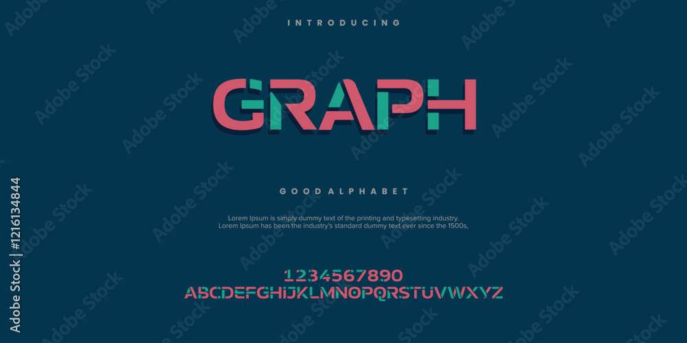 Fototapeta premium Graph modern abstract alphabet font. Minimal technology typography, Creative urban sport fashion futuristic font and with numbers. vector illustration
