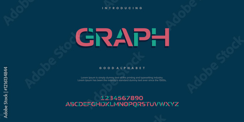 Graph modern abstract alphabet font. Minimal technology typography, Creative urban sport fashion futuristic font and with numbers. vector illustration