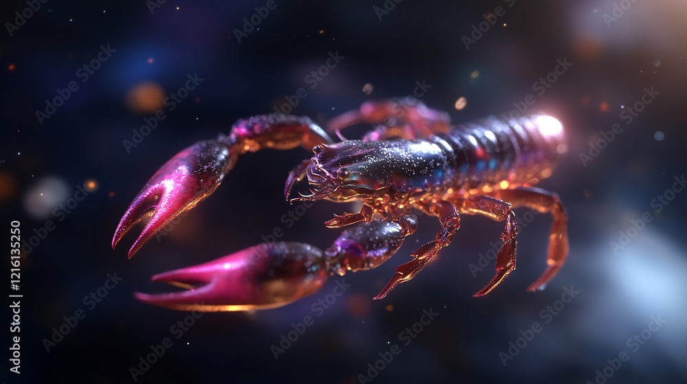 Cosmic Scorpion: A 3D Render of a Glittering, otherworldly Scorpion