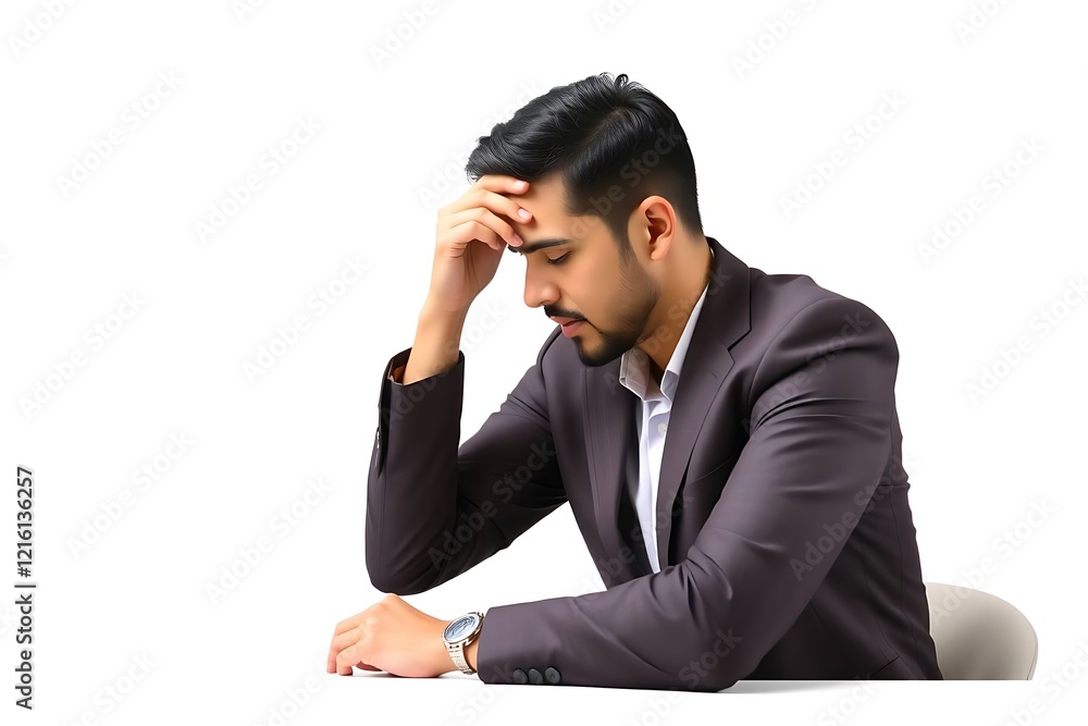Stressed Businessman Feeling Overwhelmed at Work Stressed Businessman Feeling Overwhelmed at Work