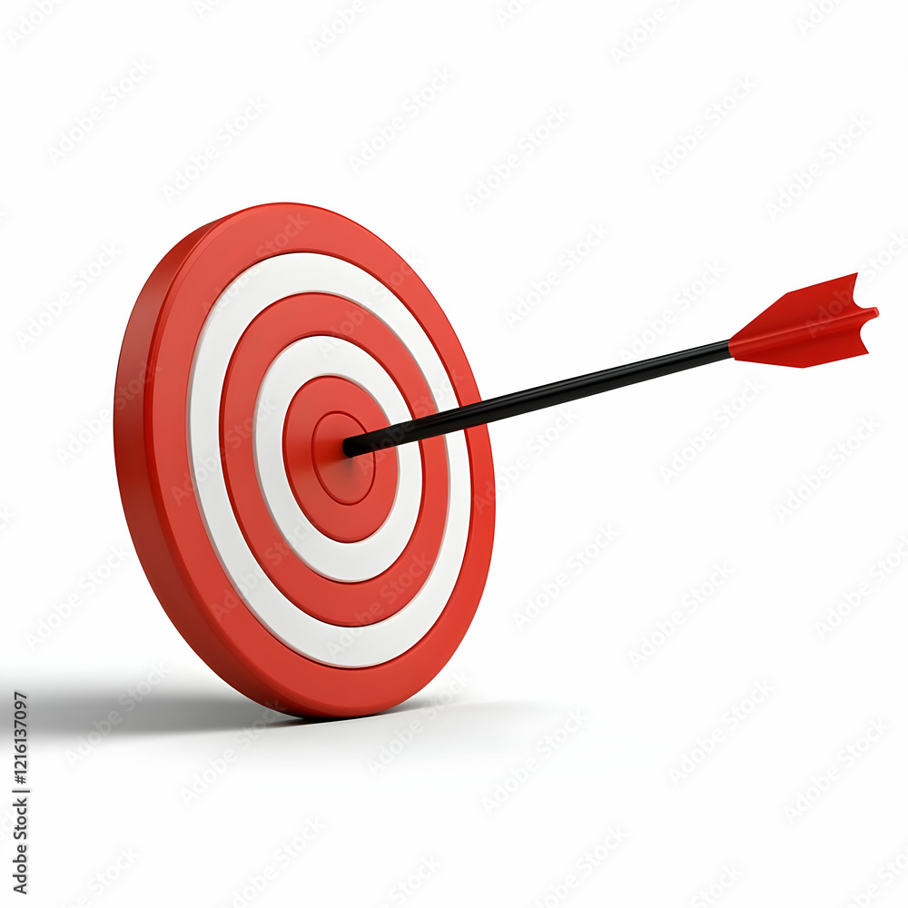 Red Target Arrow 3D Illustration Red Target Arrow 3D Illustration