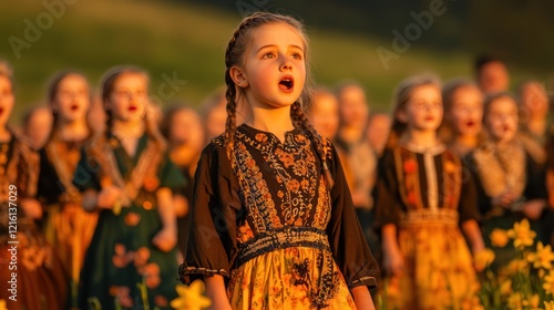 St David's Day Celebration: Welsh Pride and Culture on Display with Traditional Symbols, Attire, and Landscapes photo