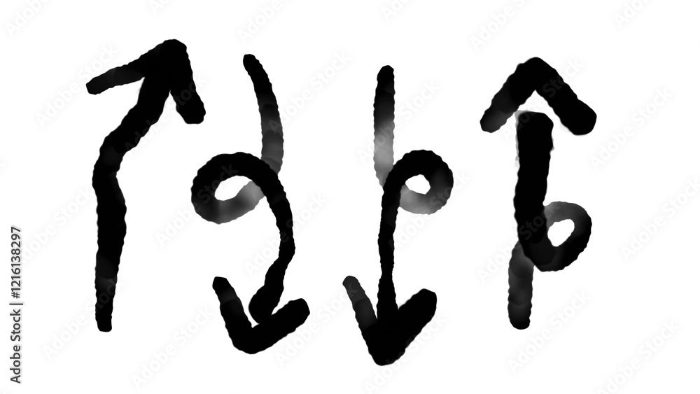 black pencil strokes water color with isolated on white background black pencil strokes water color with isolated on white background