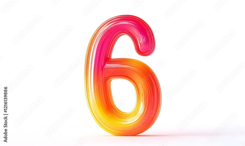 Colorful glossy 6, studio shot, white background, design element Colorful glossy 6, studio shot, white background, design element