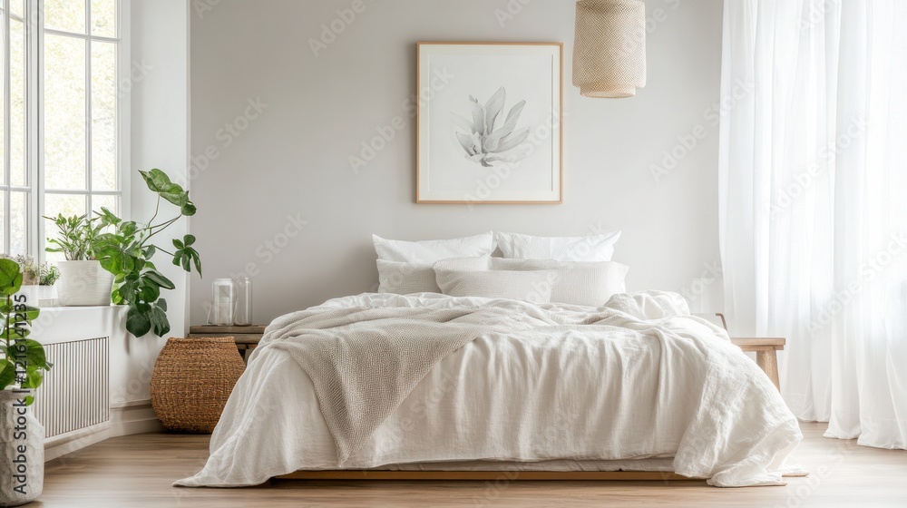 Serene Minimalist Bedroom Interior Design: A Tranquil Haven of Calm and Natural Light Serene Minimalist Bedroom Interior Design: A Tranquil Haven of Calm and Natural Light