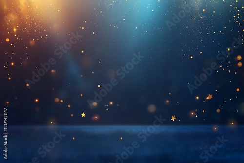 Dramatic Spotlight Stage with Glittering Particles