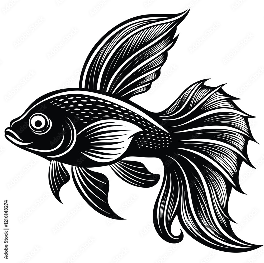 Fototapeta premium A Fish With Fins Flowing High Quality Editable Vector Design and illustration