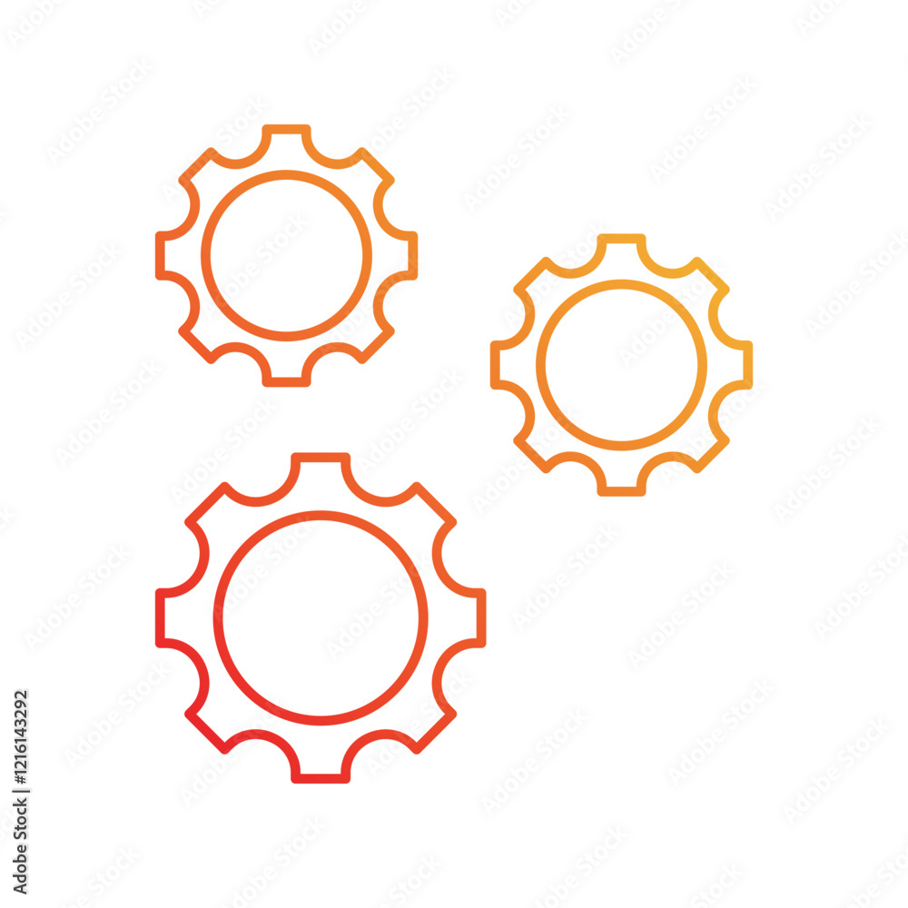 Setting gradient icon with white background vector stock illustration Setting gradient icon with white background vector stock illustration