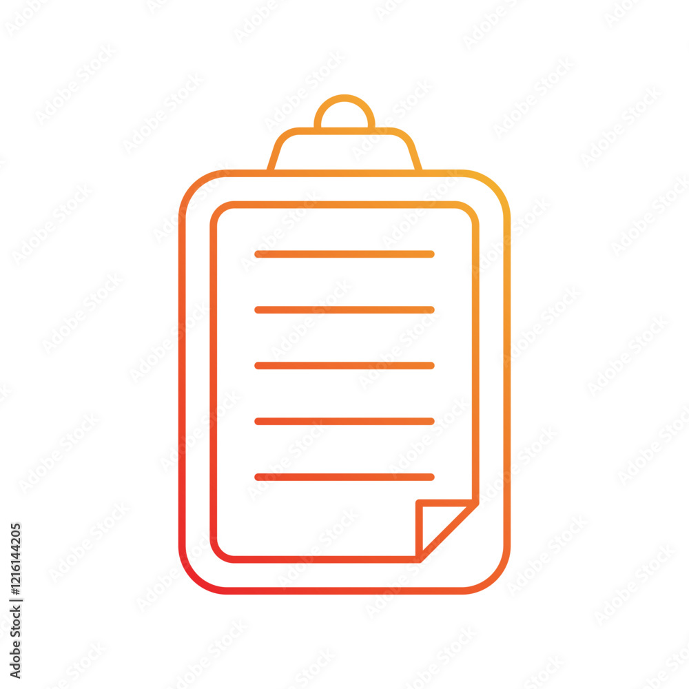Clipboard gradient icon with white background vector stock illustration Clipboard gradient icon with white background vector stock illustration