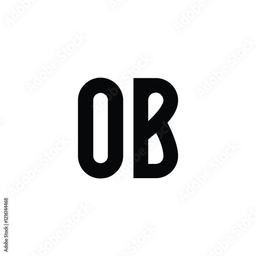Slika na platnu OB monogram logo design letter text name symbol monochrome logotype alphabet cha