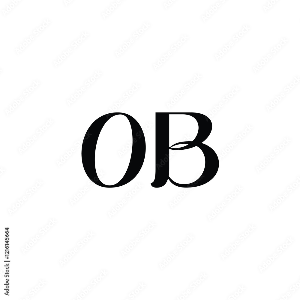 OB monogram logo design letter text name symbol monochrome logotype alphabet character simple logo OB monogram logo design letter text name symbol monochrome logotype alphabet character simple logo
