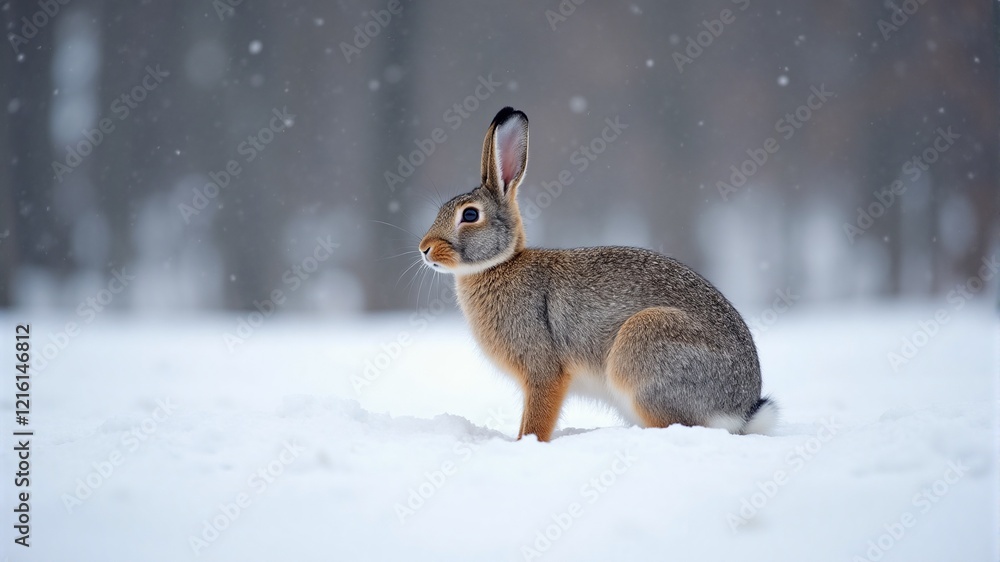 Obraz premium Rabbit in the Snow
