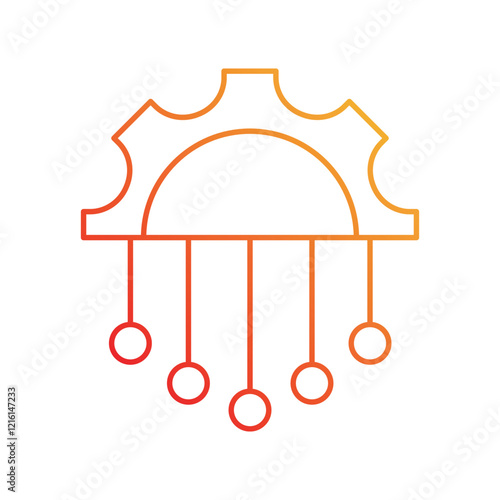 Setting  gradient icon with white background vector stock illustration