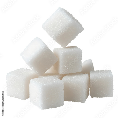 Foto Stack of sugar cubes png isolated on transparent background