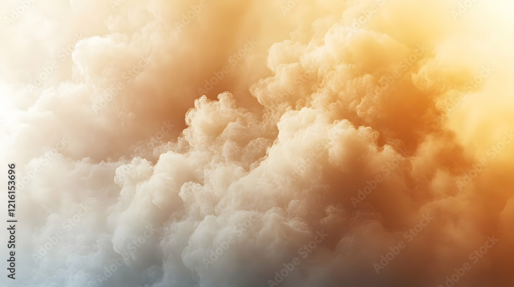 Fototapeta premium Golden Cloudscape 3D Illustration