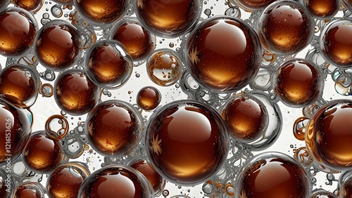 Cola soda bubble in glass on white background Generative AI photo