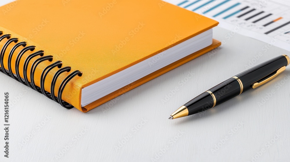 Pen and notebook placed on a wooden table for writing and note-taking activities Pen and notebook placed on a wooden table for writing and note-taking activities