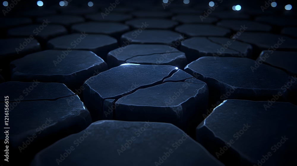 Obraz premium Dark Cracked Stone 3D Background