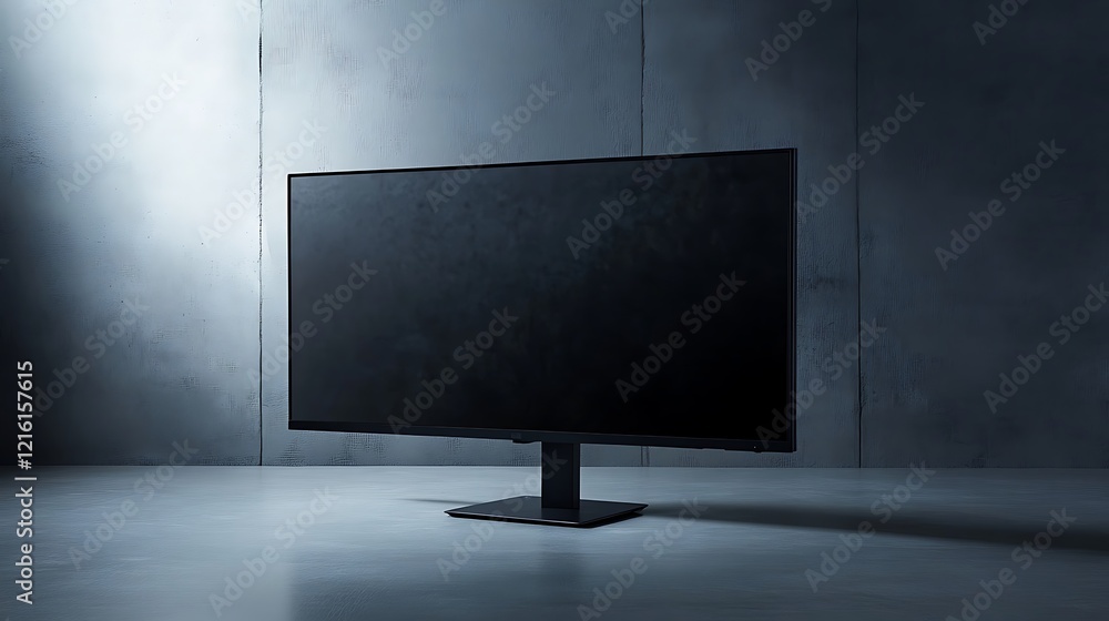 LED Monitor Displayed Against a Soft Gray Background with Ample Space for Text on the Left LED Monitor Displayed Against a Soft Gray Background with Ample Space for Text on the Left