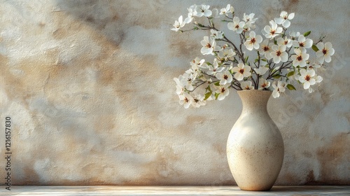 Wallpaper Mural Serene Spring Blossoms in Rustic Vase Torontodigital.ca