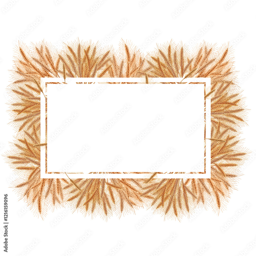 Rectangular Banner with Wheat Frame Rectangular Banner with Wheat Frame