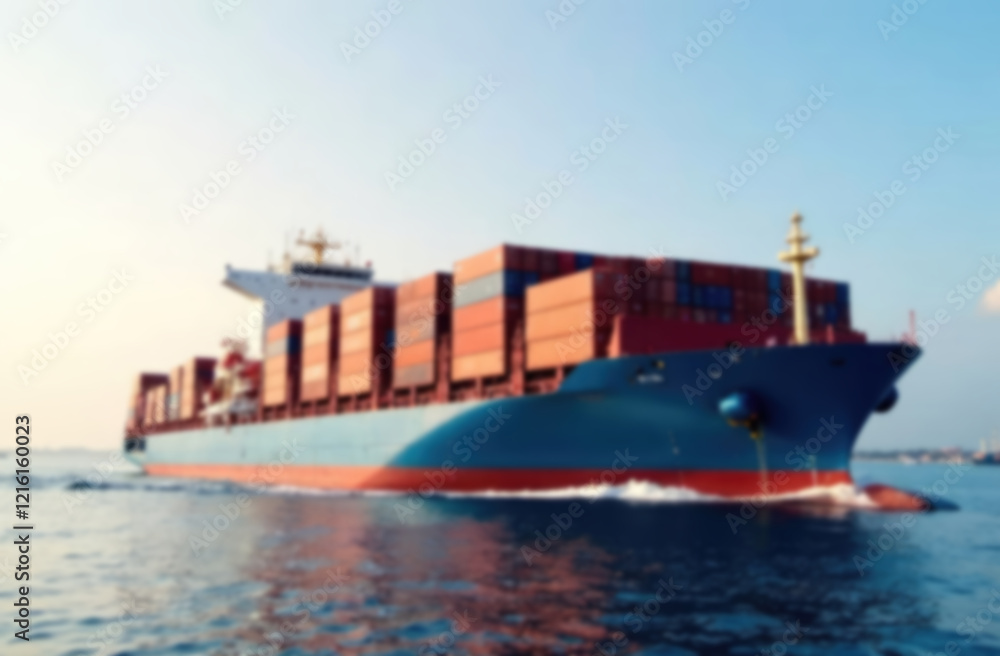 Naklejka premium blur background of Container cargo ship in import-export logistic