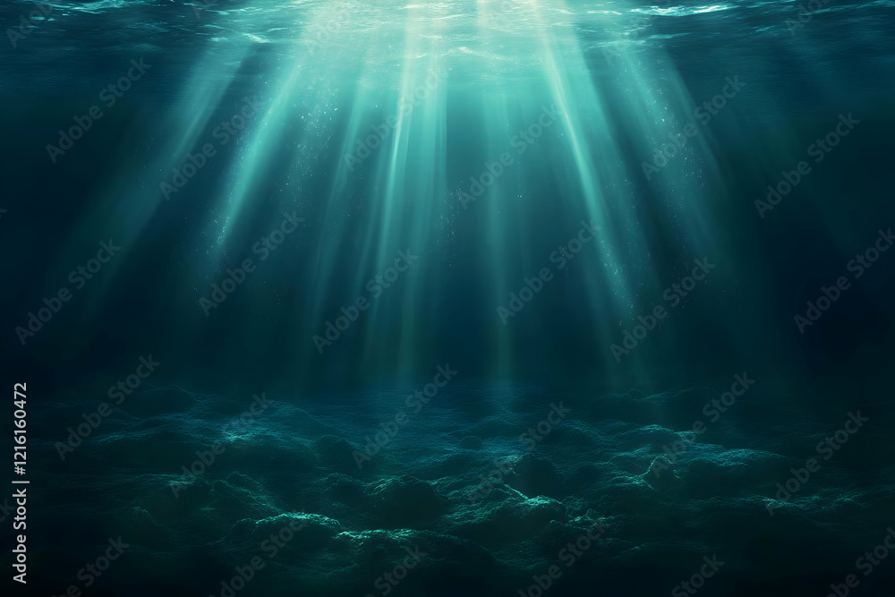 Ocean Depth Illustration: Underwater Rays Ocean Depth Illustration: Underwater Rays
