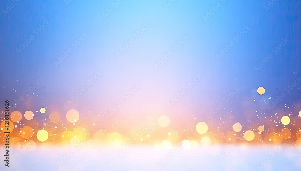 Soft glowing bokeh lights creating a dreamy atmosphere in a serene blue background Soft glowing bokeh lights creating a dreamy atmosphere in a serene blue background