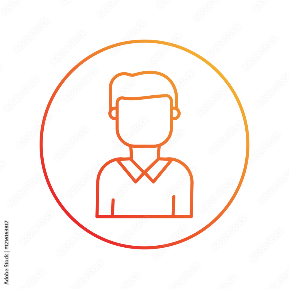 Avatar gradient icon with white background vector stock illustration Avatar gradient icon with white background vector stock illustration
