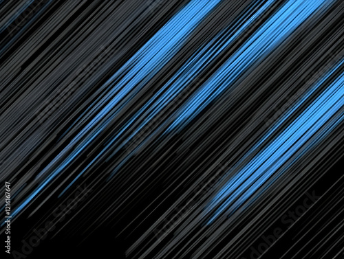 Abstract Blue and Black Diagonal Lines Converge Dynamically in a Modern Design