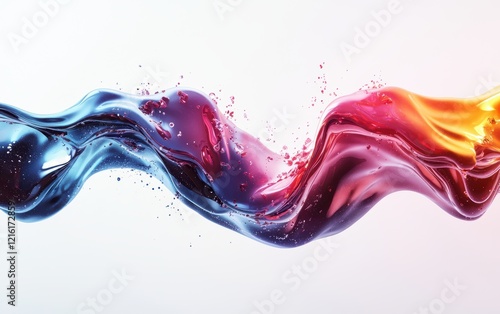 Wallpaper Mural Colorful chocolate wave bursting with motion, realistic texture and lighting, bright white studio background Torontodigital.ca