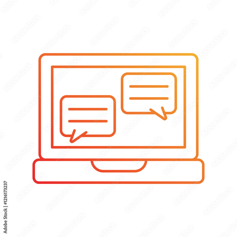 Chat gradient icon with white background vector stock illustration Chat gradient icon with white background vector stock illustration