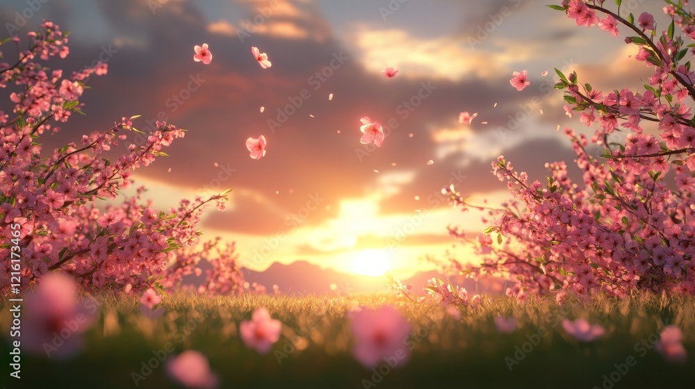 spring equinox 3d illustration concept spring equinox 3d illustration concept