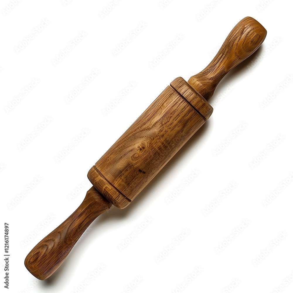 Wooden rolling pin isolated on white background Wooden rolling pin isolated on white background