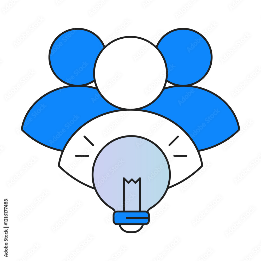 Innovative Teamwork Icon Representing Collective Idea Development and Creativity Innovative Teamwork Icon Representing Collective Idea Development and Creativity