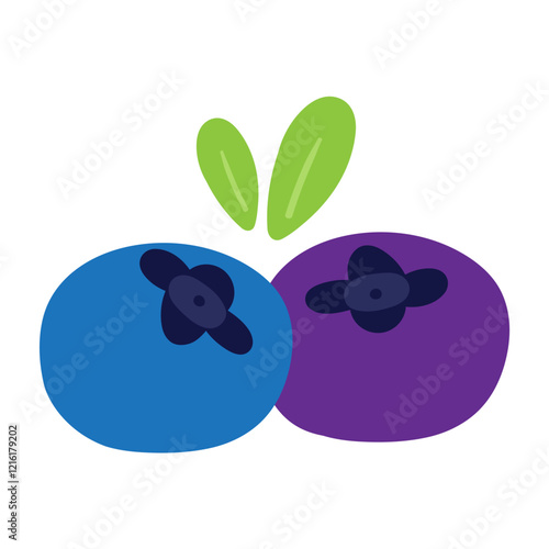 Blueberry. Berries. Natural food. Hand drawn illustration on white background.