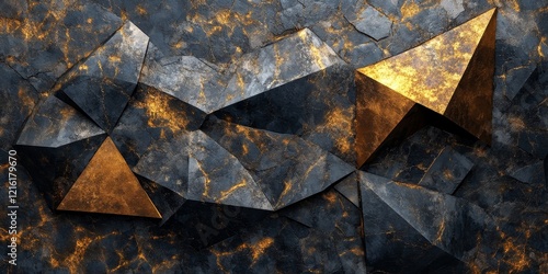 Abstract 3D Digital Background with Stripes, Generative AI
