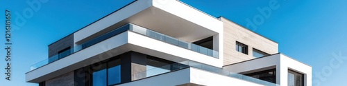 White and gray facade a modern building under natural light