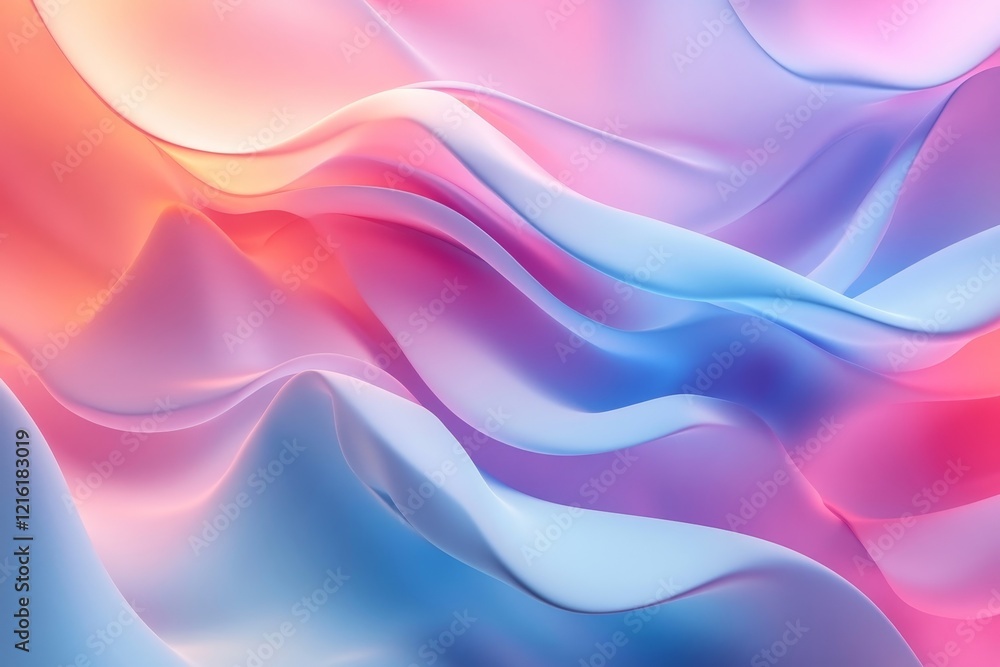 Fototapeta premium 3D Abstract Digital Background with Smooth Flow, Generative AI