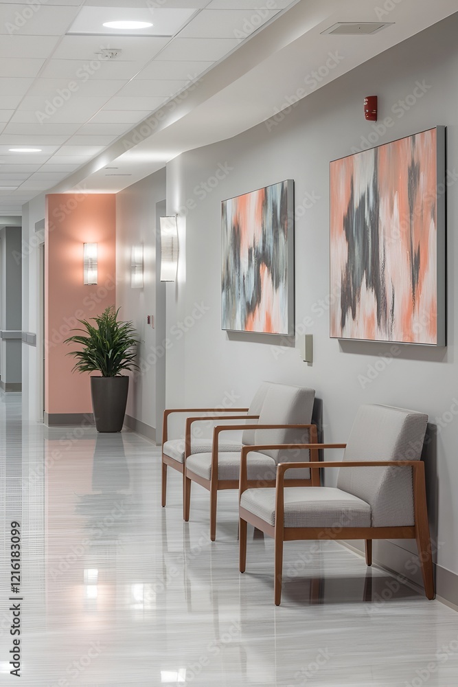 Fototapeta premium Modern hospital room and cozy home interior with clean calm healing space