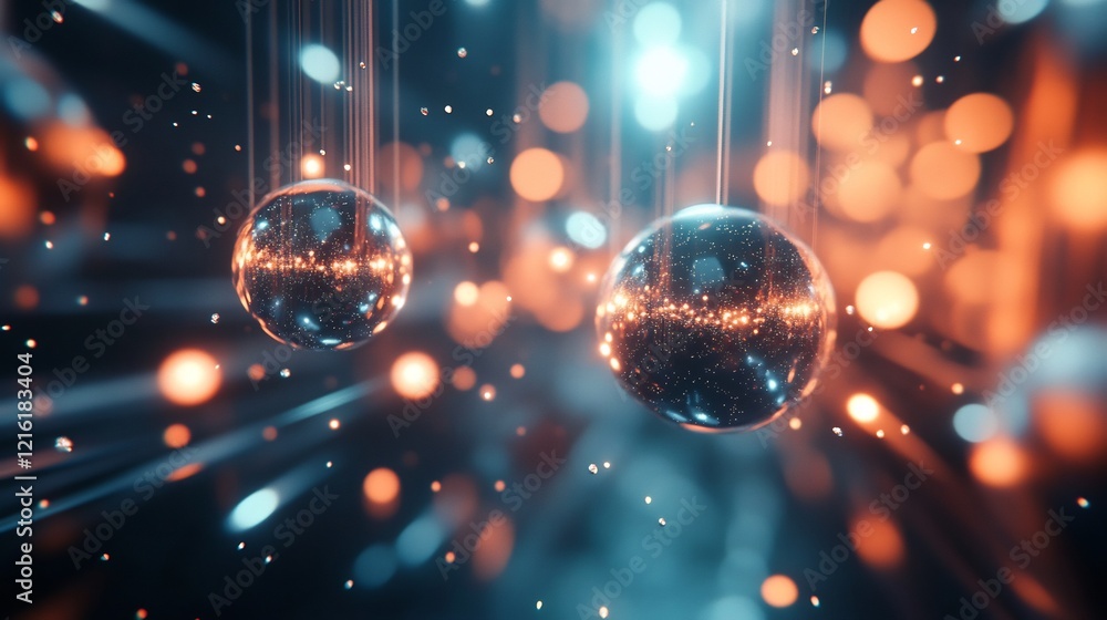 Abstract Cosmic Spheres: A Digital Art Exploration of Light and Reflection Abstract Cosmic Spheres: A Digital Art Exploration of Light and Reflection